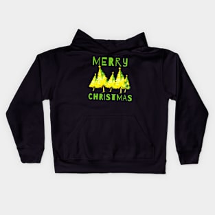 Merry Christmas with Trees Kids Hoodie